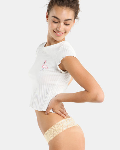 Set of 3 Lace Thongs // Black, White & Nude // AU Size 6-10