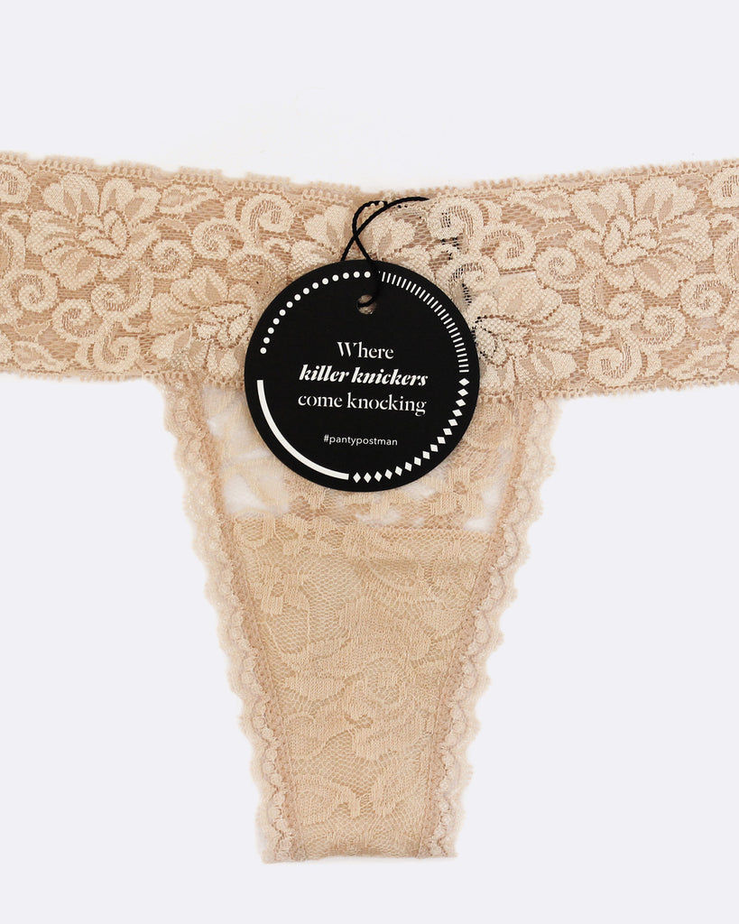 Set of 3 Lace Thongs // Black, White & Nude // AU Size 6-10